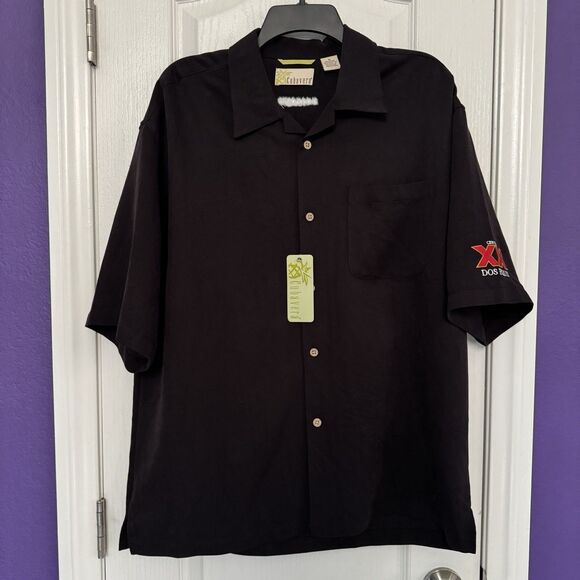CUBAVERA Dos Equis XX Embroidered Black Shirt Pocket Size Medium NWT - Picture 1 of 13